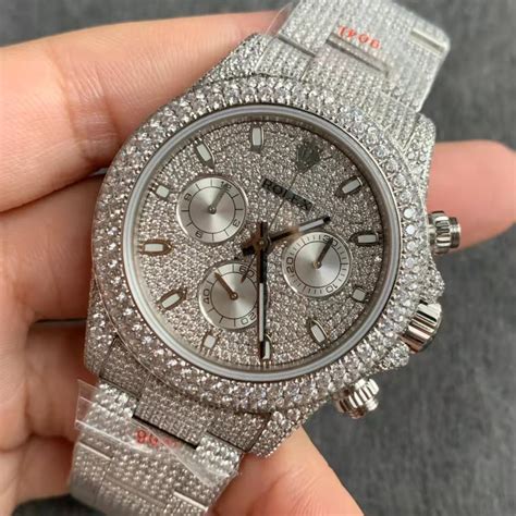 diamond encrusted watch fake|full diamond encrusted rolex.